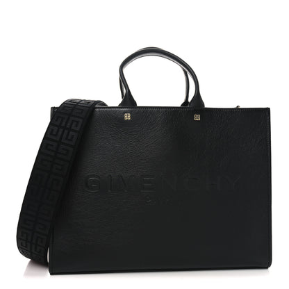 Givenchy Tumbled Calfskin Logo Embossed Medium G-Tote Black 1 of 10