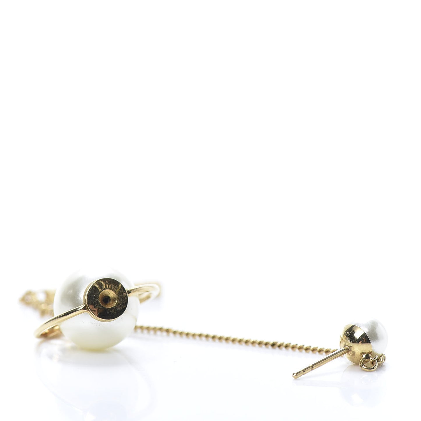 Pearl Tribales Dangle Chain Earrings Gold
