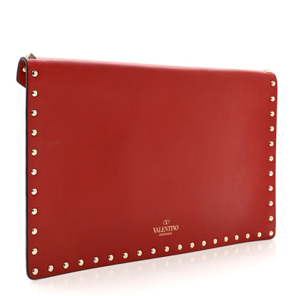 Valentino Garavani Vitello Color Block Rockstud Envelope Clutch Pure Blue Light Ivory Red 3 of 6