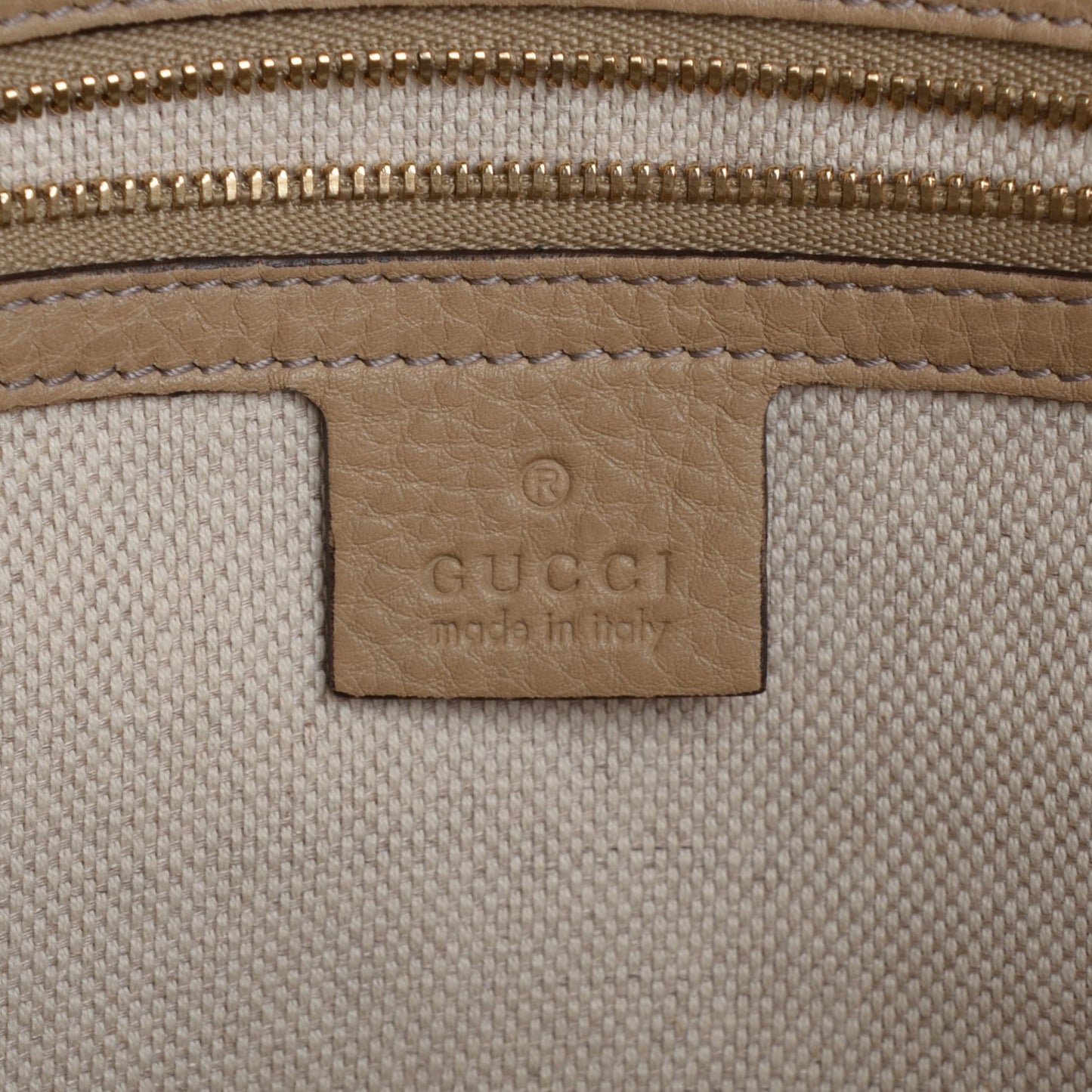 Pebbled Calfskin Small Soho Top Handle Bag Cream