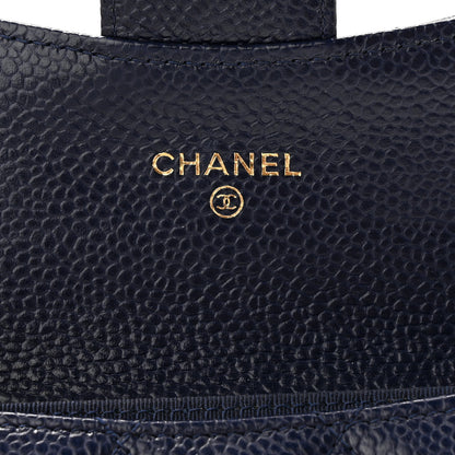 Chanel Caviar Quilted Flap Card Holder Wallet Navy 6 of 11