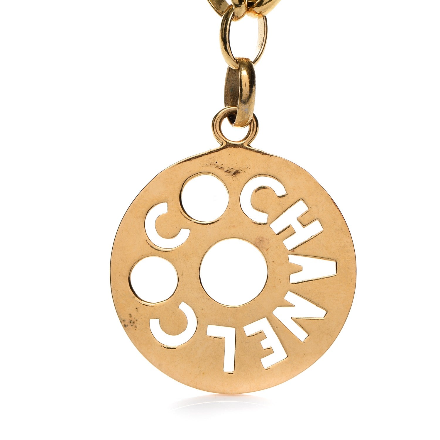 Chanel Medallion Long Chain Necklace Gold 3 of 7