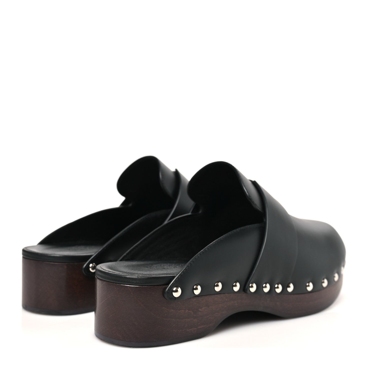 Calfskin Calya Mules 38 Black