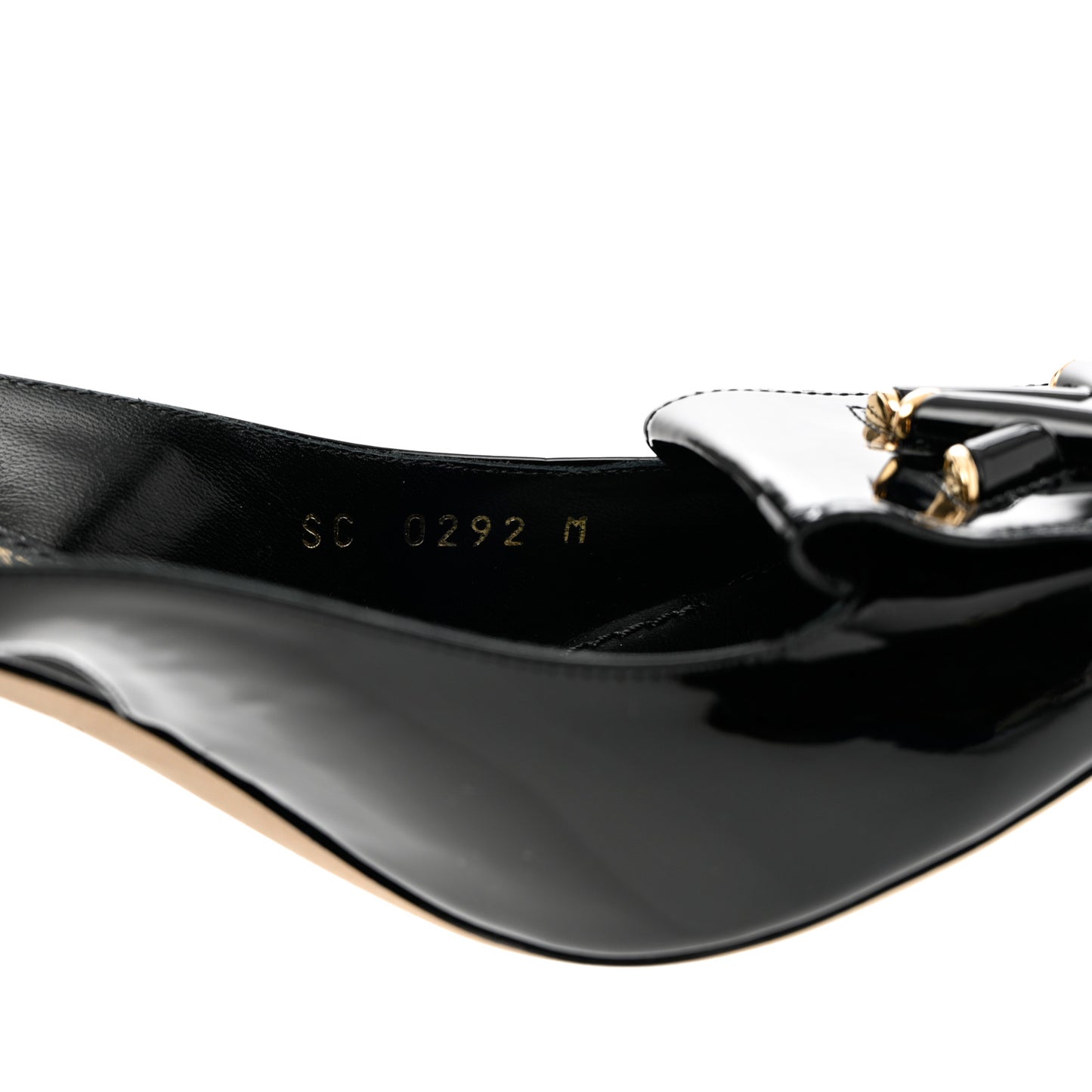 Patent Calfskin Shake Slingback Pumps 37 Black