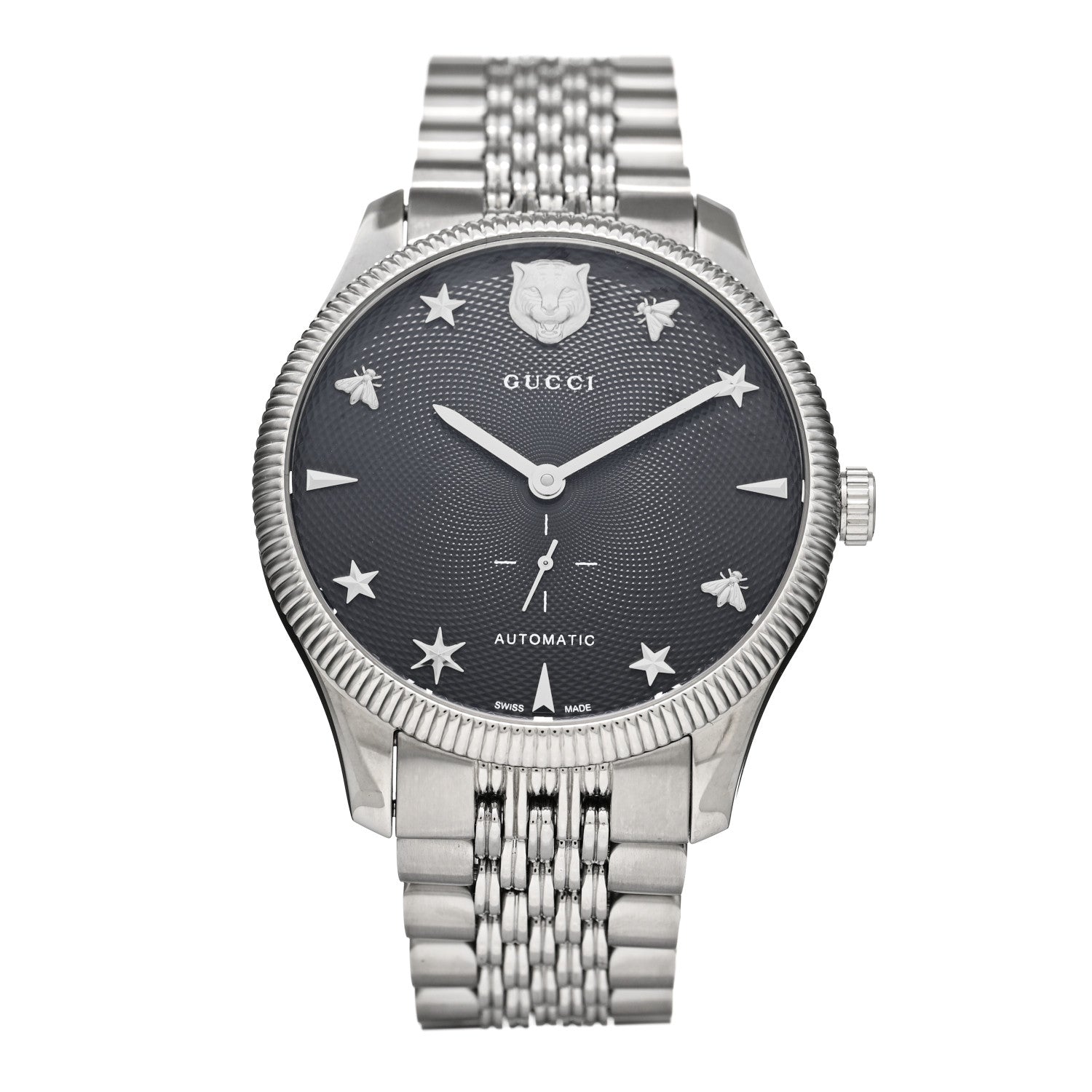 Gucci Stainless Steel 40mm G-Timeless Charm Automatic Watch Black 1 of 4