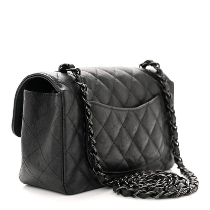 Chanel Crumpled Calfskin Quilted Mini Rectangular Flap So Black 3 of 11