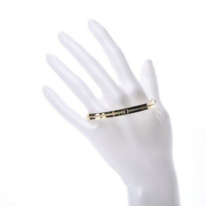 Tiffany 18K Yellow Gold Diamond T Hinged Bangle Bracelet 2 of 5