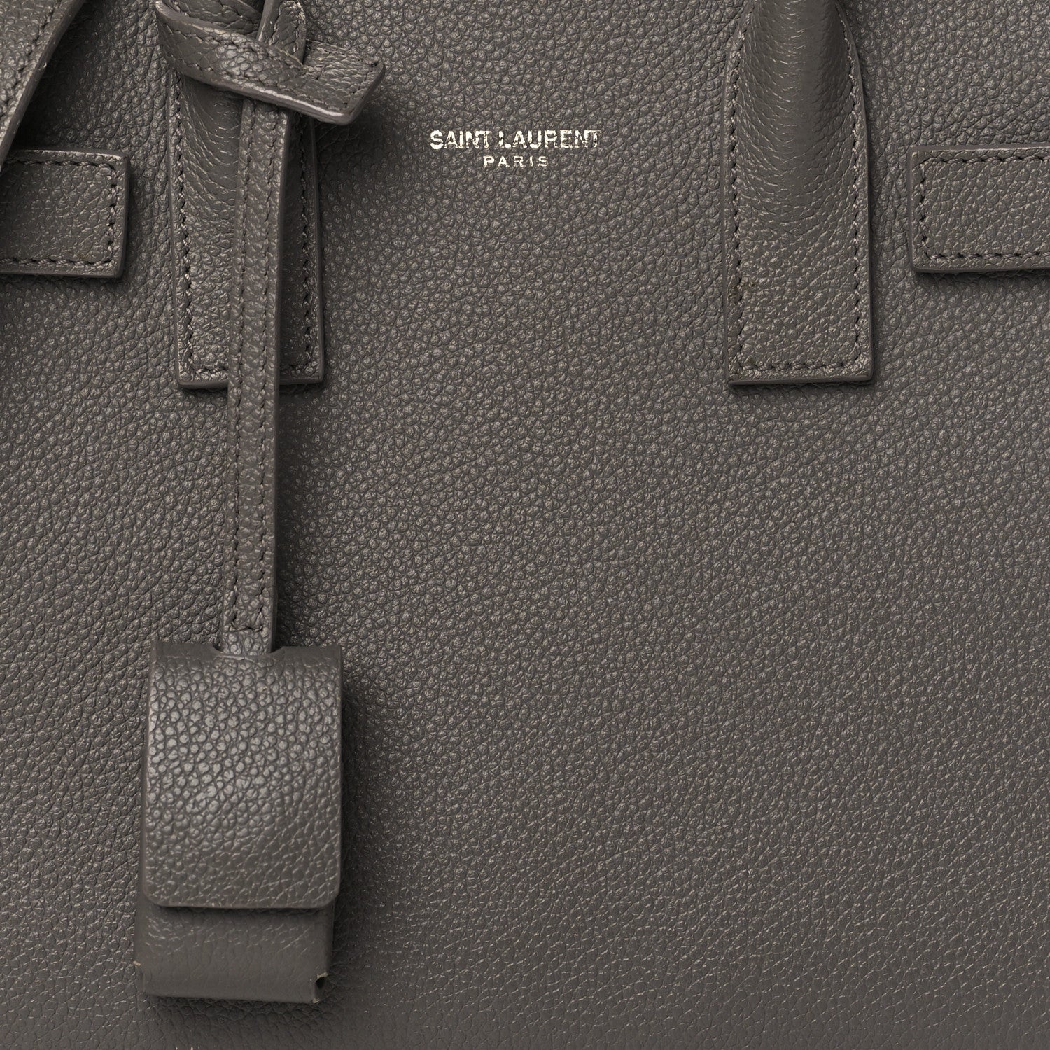 Saint Laurent Grained Calfskin Nano Sac De Jour Fog 7 of 9