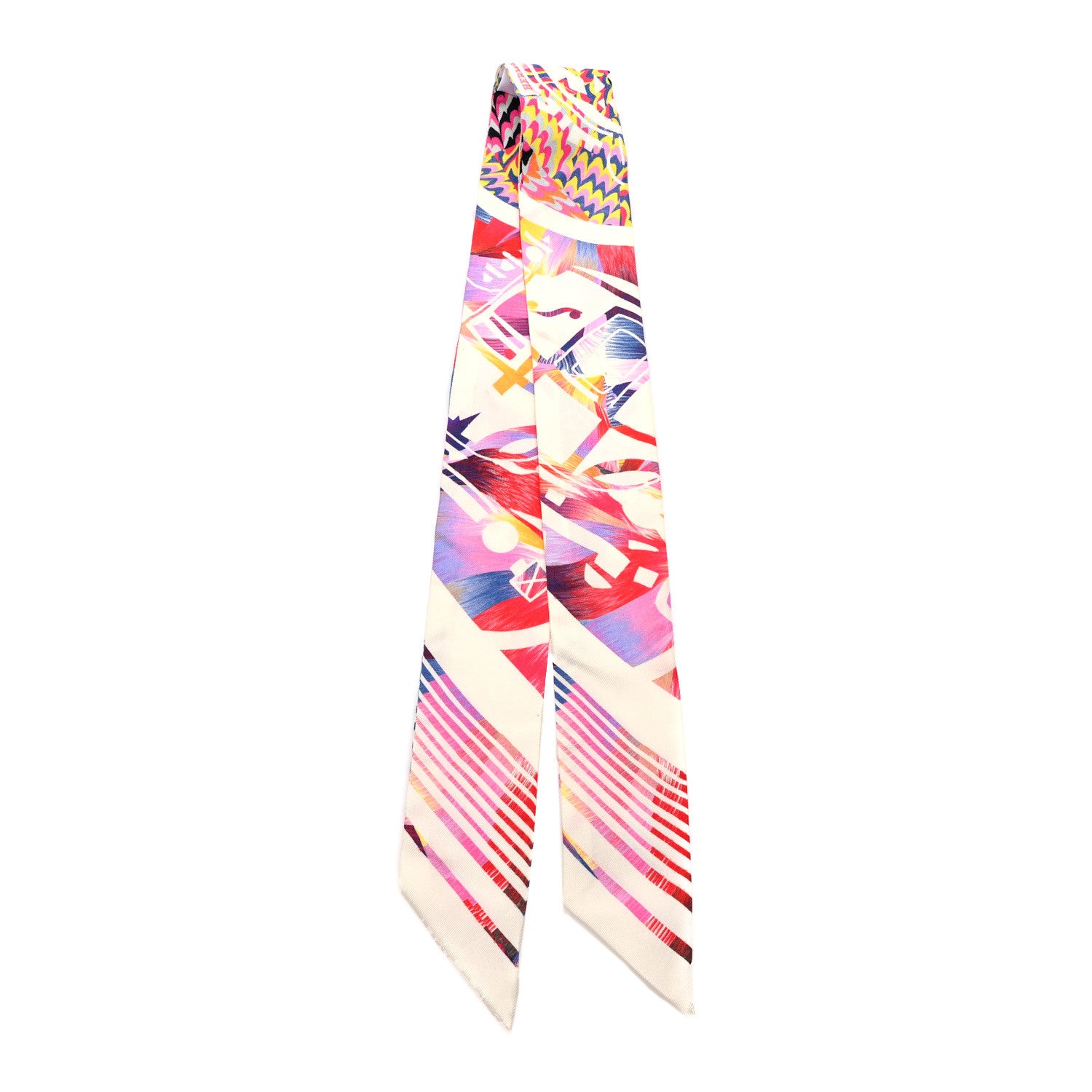 Hermes Silk Ex-Libris Marble Twilly Rose White Bleu 2 of 4