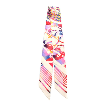 Hermes Silk Ex-Libris Marble Twilly Rose White Bleu 2 of 4