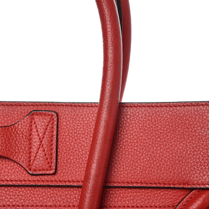 Celine Drummed Calfskin Mini Luggage Coquelicot 7 of 17