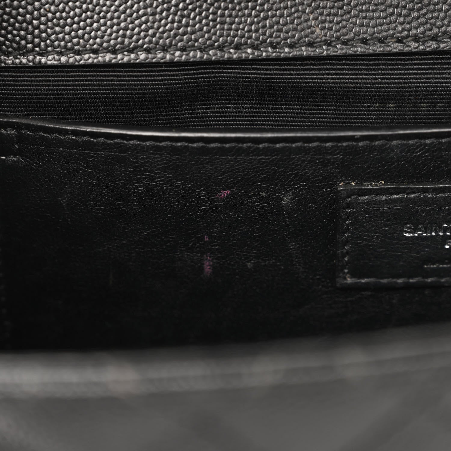 Saint Laurent Grain De Poudre Textured Mixed Matelasse Triquilt Medium Monogram Satchel Black 10 of 13