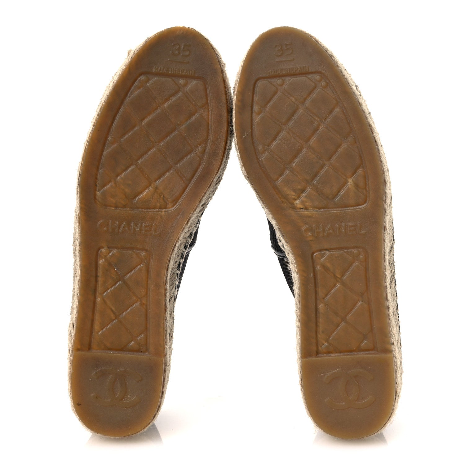 Chanel Mesh Grosgrain CC Espadrilles 35 Black 7 of 11