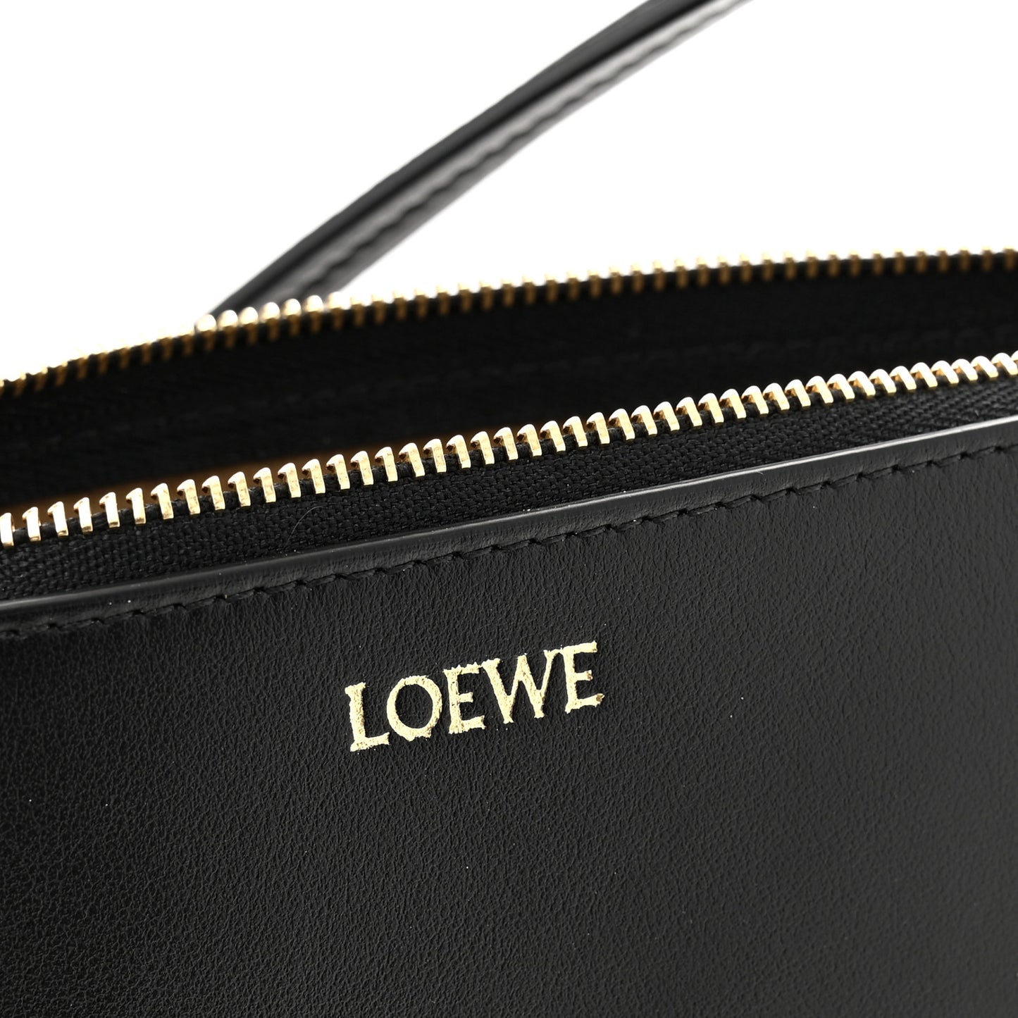 Shiny Calfskin Puzzle Fold Pouch Black