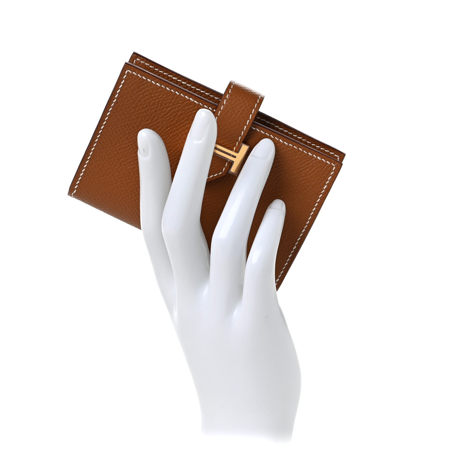 Hermes Epsom Bearn Card Holder Wallet Gold 2 of 7