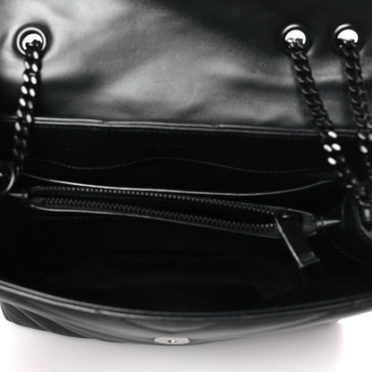 Saint Laurent Calfskin Y Quilted Monogram Monochrome Small Loulou Chain Satchel Black 5 of 9