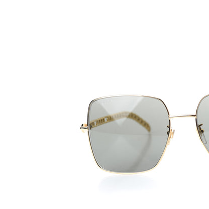 Gucci Square Frame Oversized Sunglasses GG0724S Gold 7 of 8