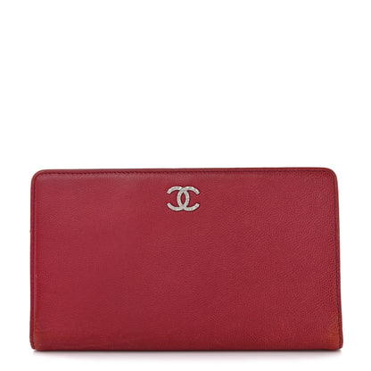 Chanel Caviar Sevruga Yen Wallet Red 1 of 13