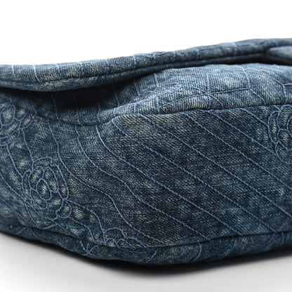Chanel Denim Camellia Embroidered Flap Dark Blue 7 of 8