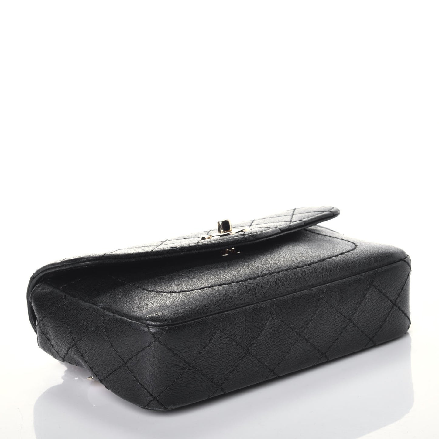 Goatskin Quilted Flap Black