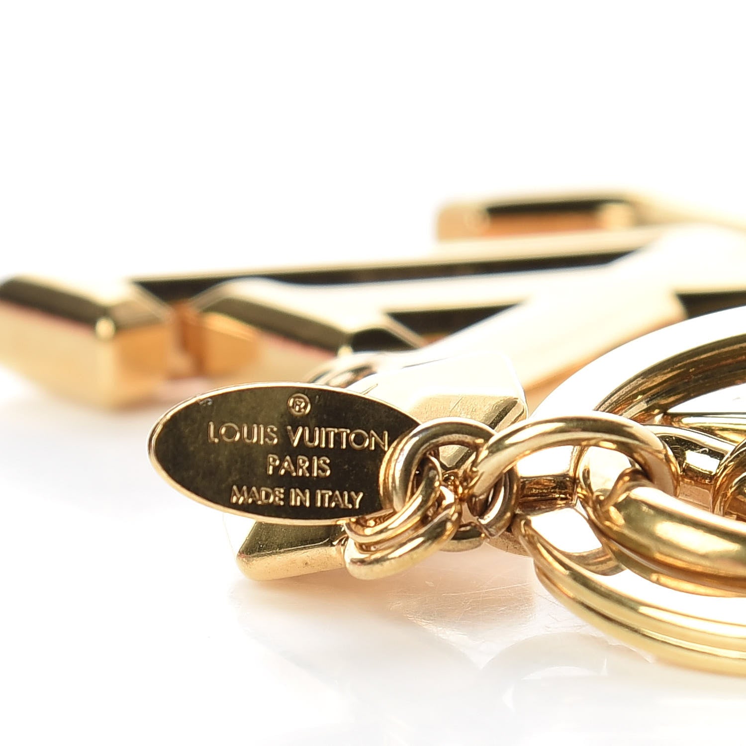 Louis Vuitton LV Facettes Bag Charm Key Holder Gold 3 of 5