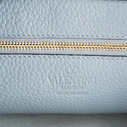 Valentino Garavani Pebbled Calfskin Small Rockstud Flip-Lock Messenger Bag Grey 6 of 8