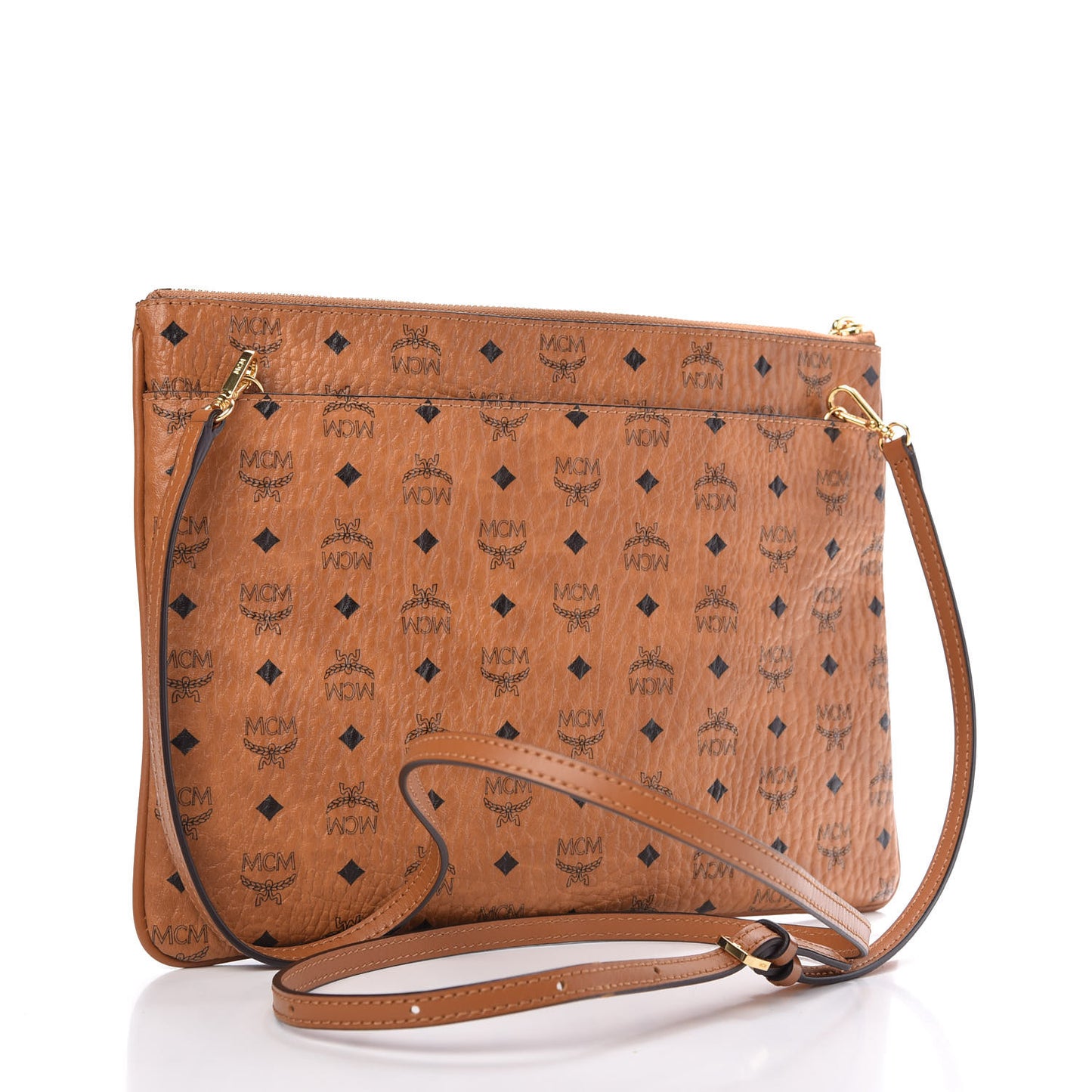 Visetos Medium Crossbody Pouch Cognac