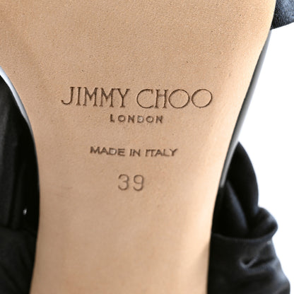 Jimmy Choo Wetlook Jersey Neoma 110 Sandals 39 Black 7 of 8