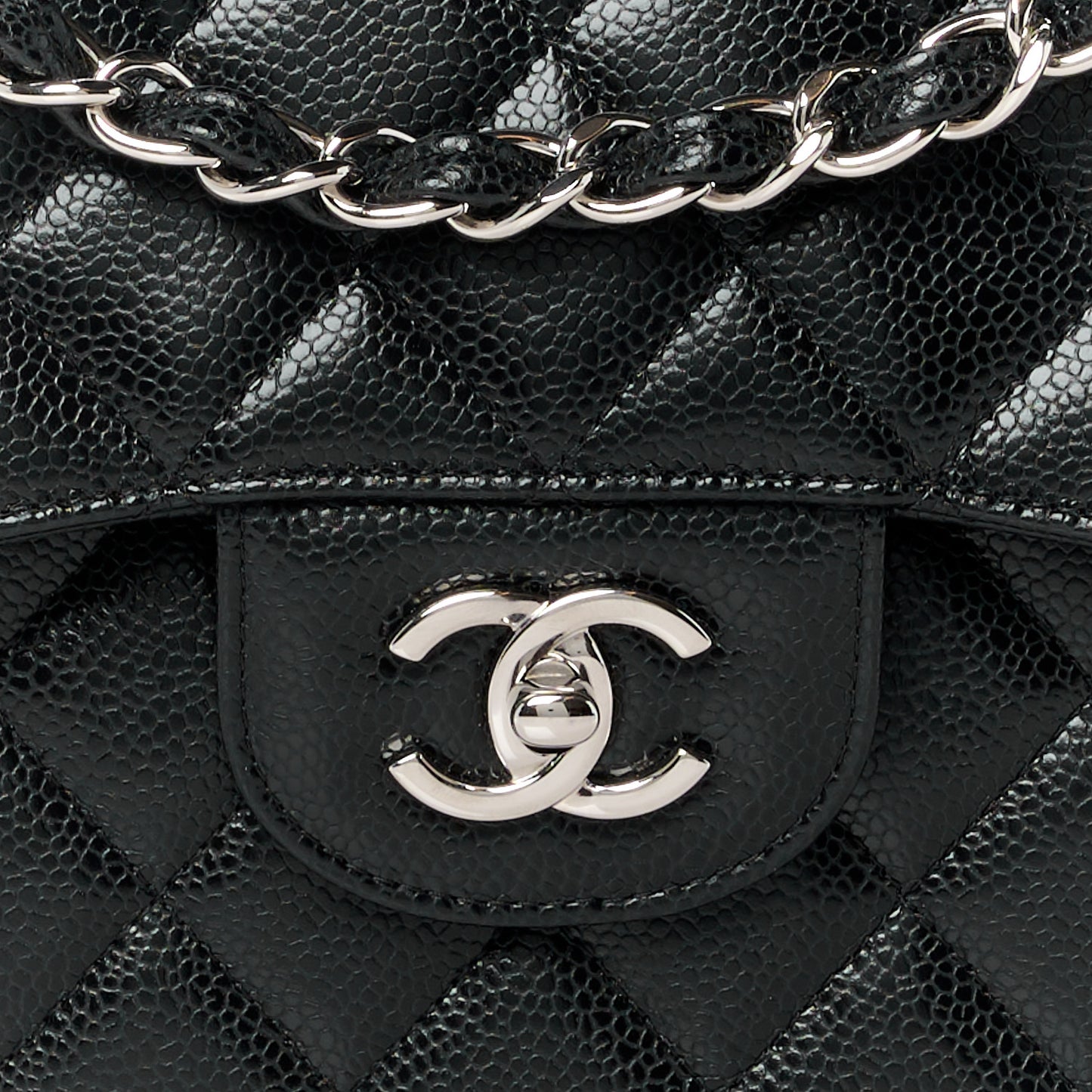 Caviar Quilted Jumbo Double Flap Black