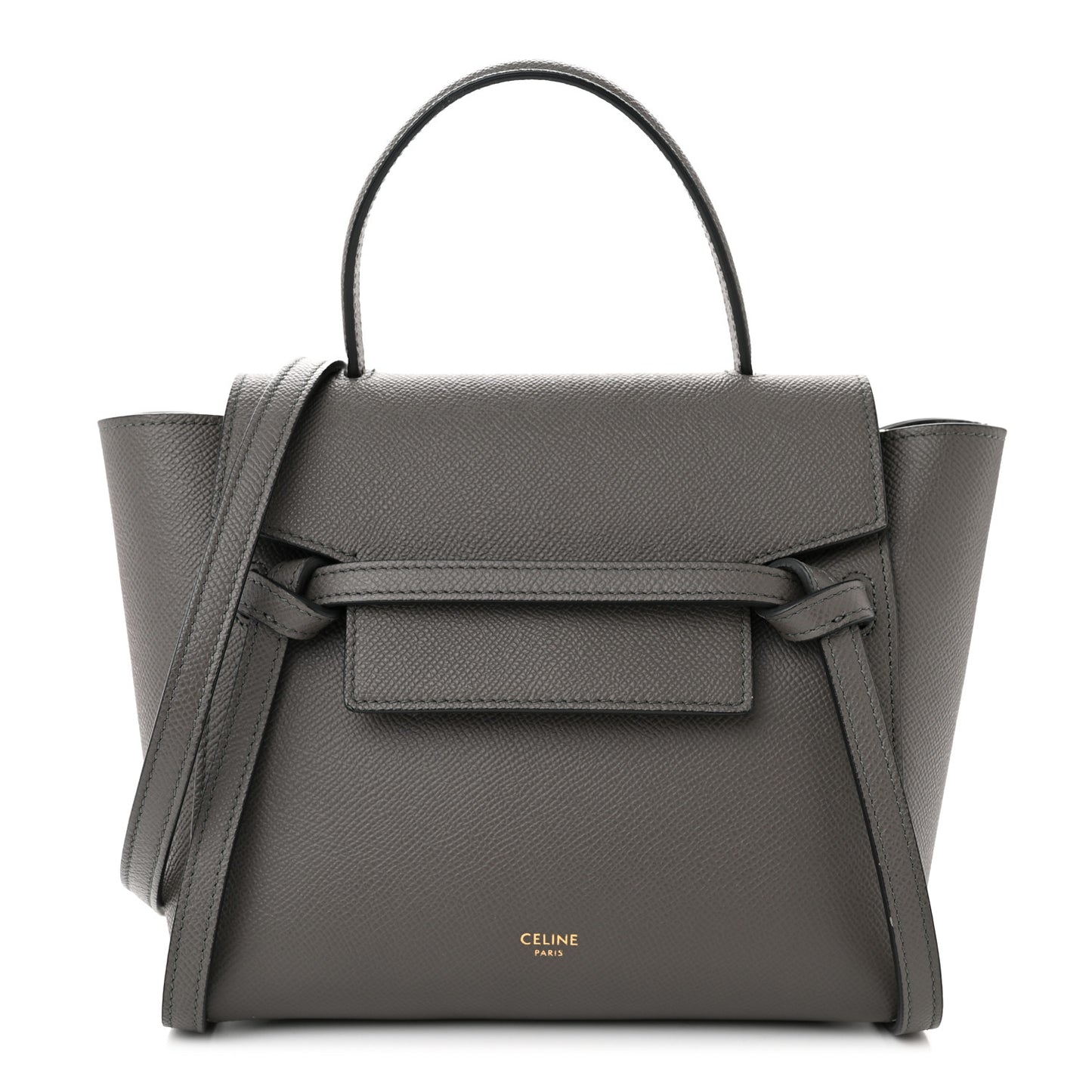 Grained Calfskin Nano Belt Bag Grey