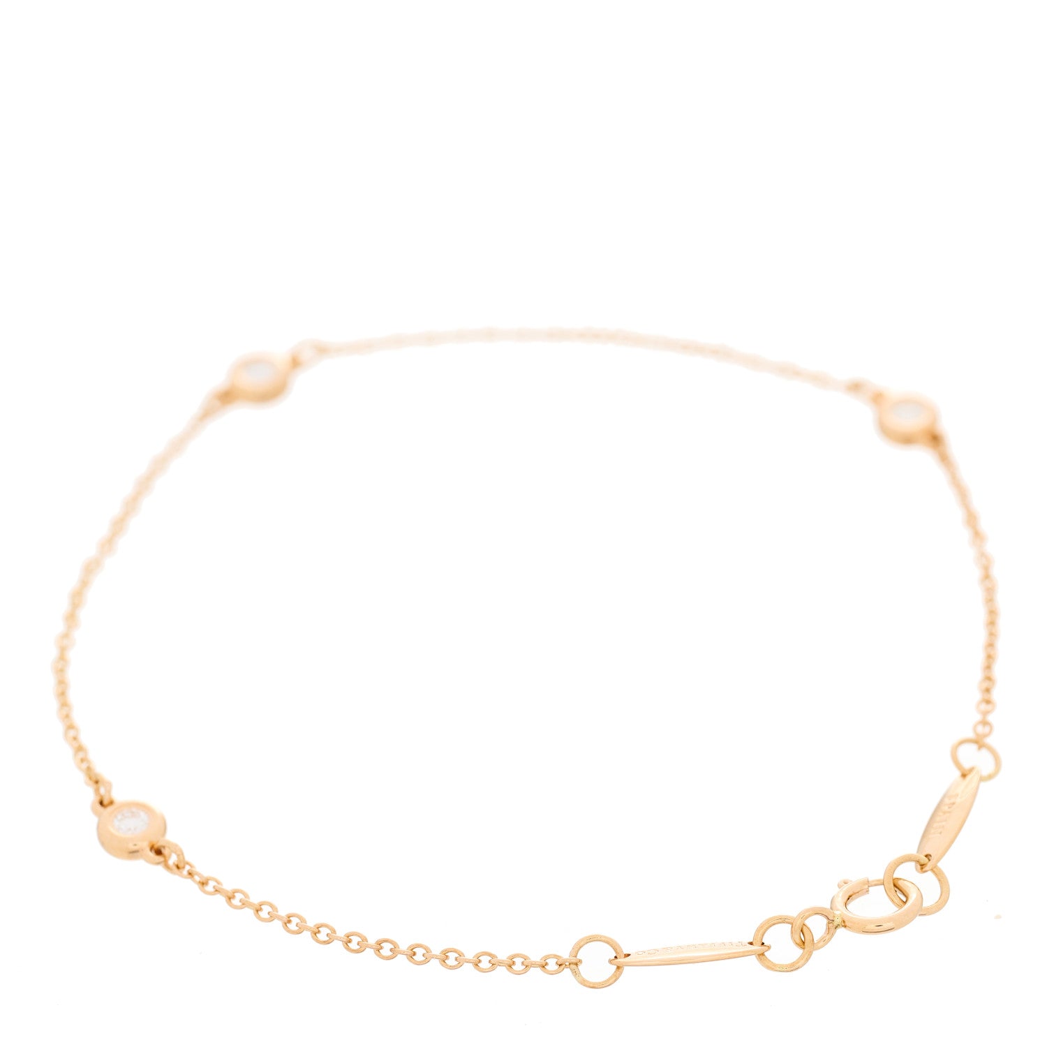 Tiffany 18K Rose Gold Diamond .15ctw Elsa Peretti Diamonds by the Yard Station Bracelet 3 of 6