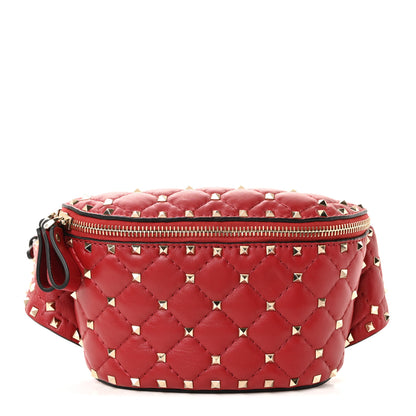 Valentino Garavani Lambskin Free Rockstud Spike Belt Bag 85 Rosso Valentino 1 of 9