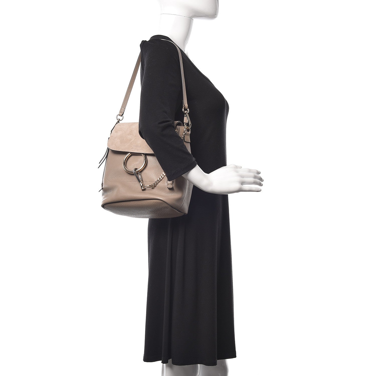 Chloe Suede Calfskin Small Faye Backpack Motty Grey 2 of 14