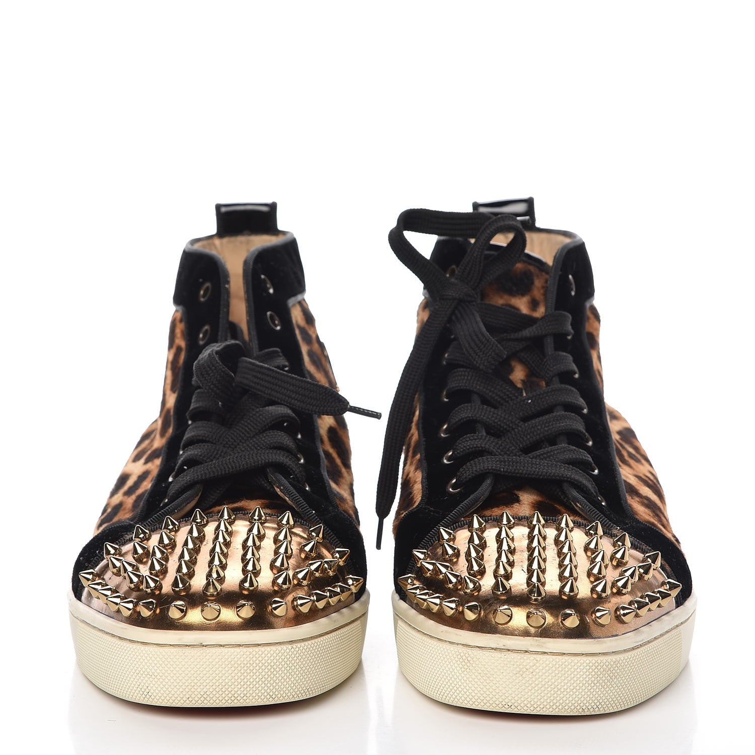 Christian Louboutin Men's Pony Hair Spikes Orlato Flat Sneakers 42.5 Leopard 2 of 13