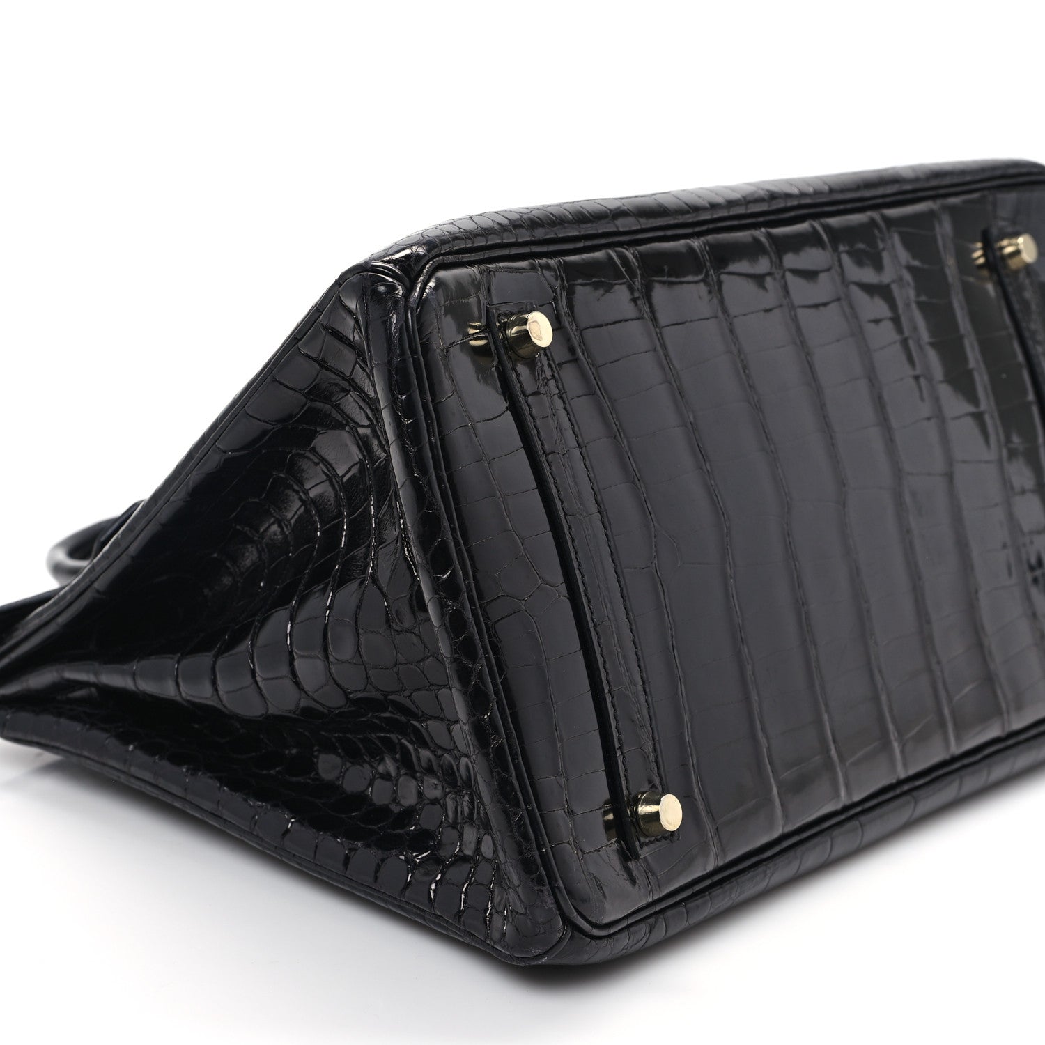 Hermes Shiny Porosus Crocodile Birkin 35 Black 9 of 12