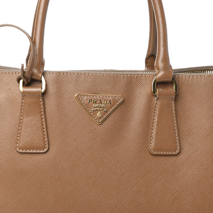 Prada Saffiano Large Galleria Double Zip Tote Caramel 19 of 20