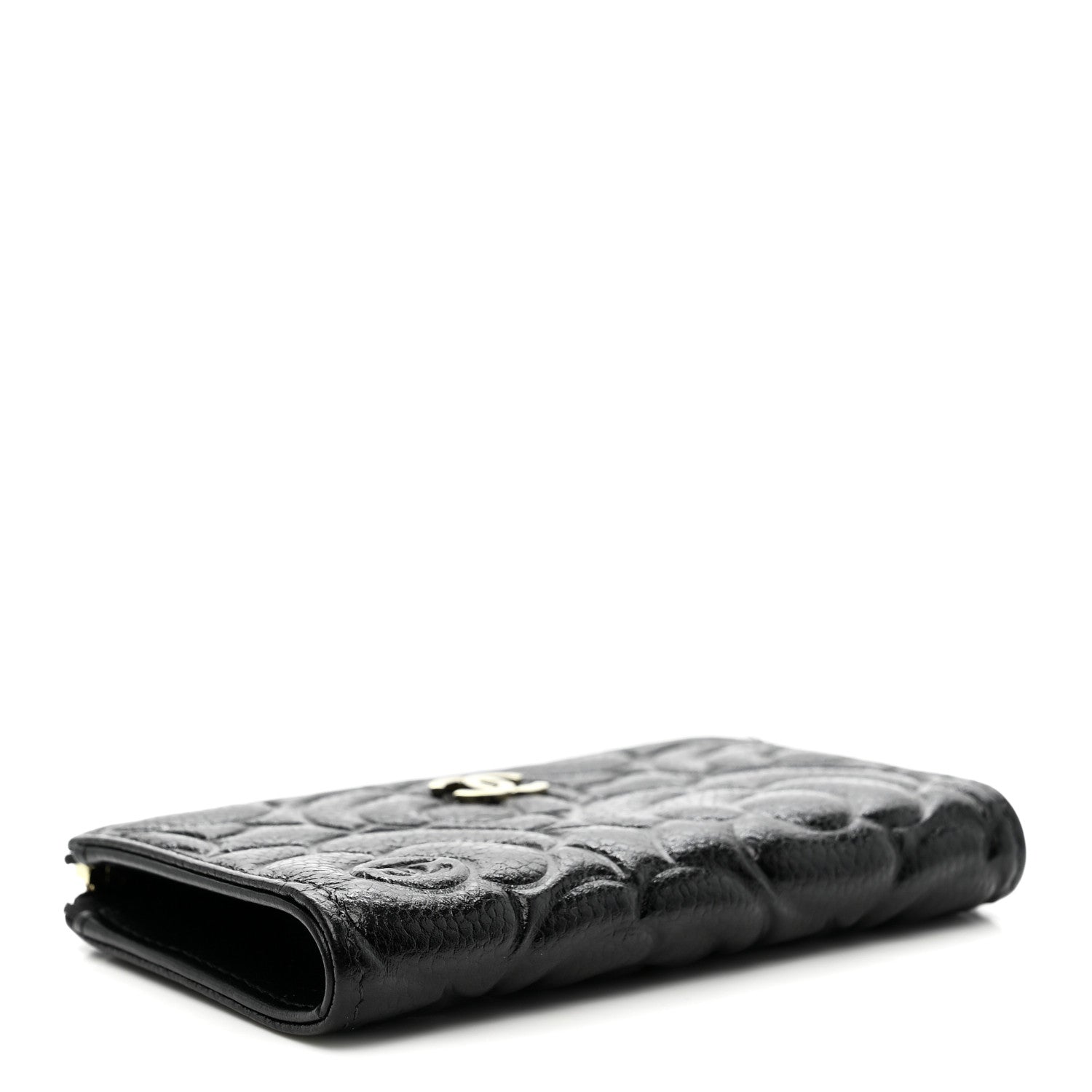 Chanel Caviar Camellia Embossed Key Holder Case Black 4 of 8
