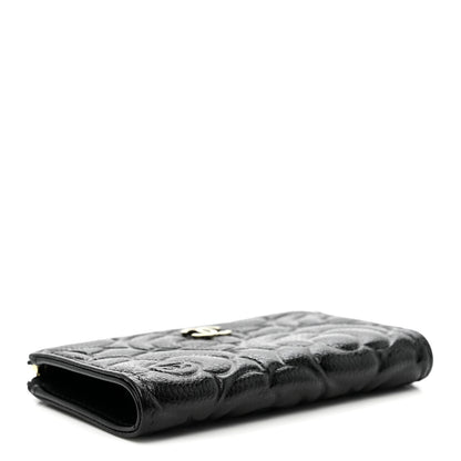 Chanel Caviar Camellia Embossed Key Holder Case Black 4 of 8
