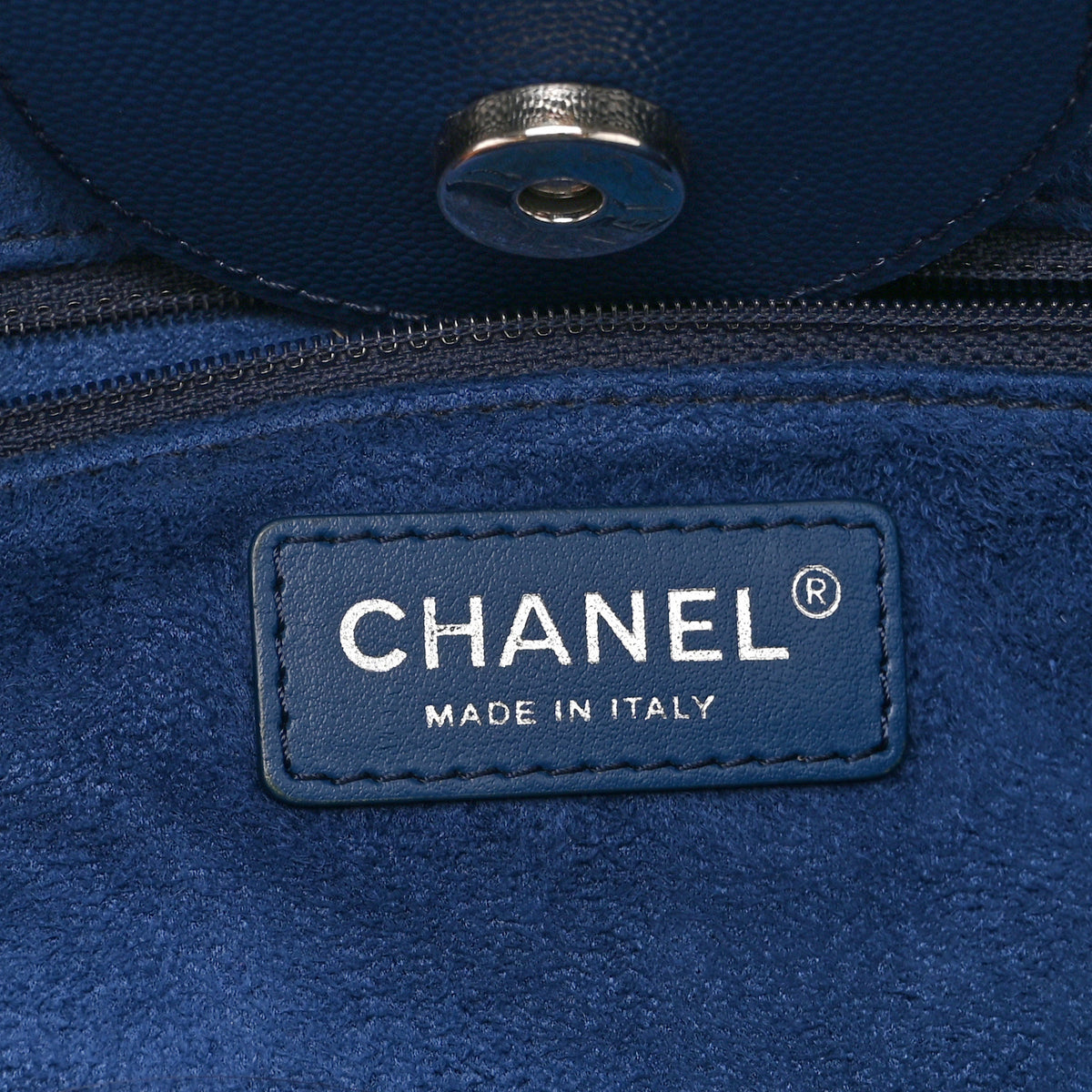 Chanel Caviar Small Studded Deauville Tote Navy 6 of 10