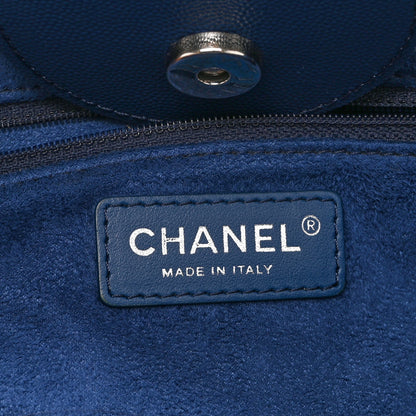 Chanel Caviar Small Studded Deauville Tote Navy 6 of 10