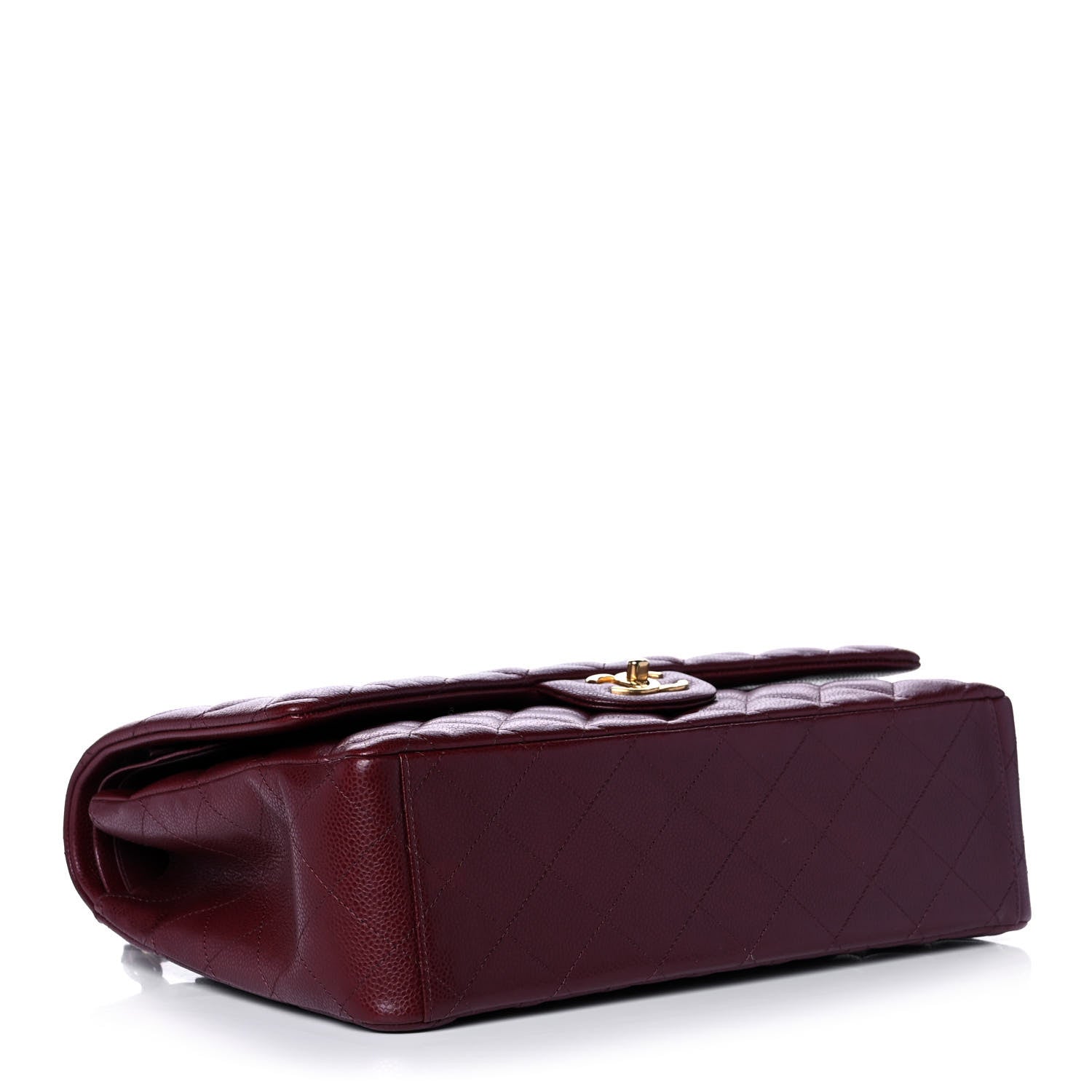 Chanel Caviar Quilted Maxi Double Flap Burgundy 4 of 13