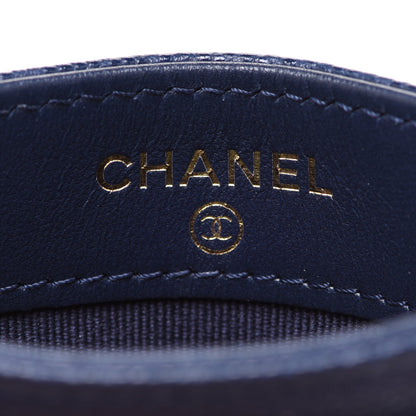 Chanel Caviar Quilted Crystal Card Holder Navy 6 of 9