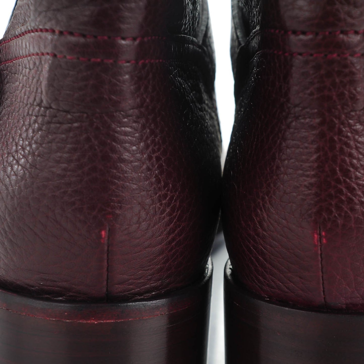 Pebbled Calfskin Rockstud Biker Boots 39.5 Rubin