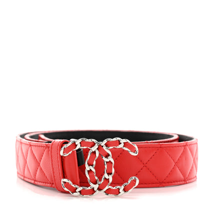 Chanel Caviar Quilted CC Chain Belt 85 34 Red 1 of 6