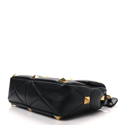 Valentino Garavani Nappa Large Roman Stud Shoulder Bag Black 6 of 6