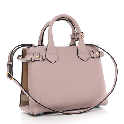 Burberry Grainy Calfskin House Check Small Banner Tote Pale Orchid 3 of 8