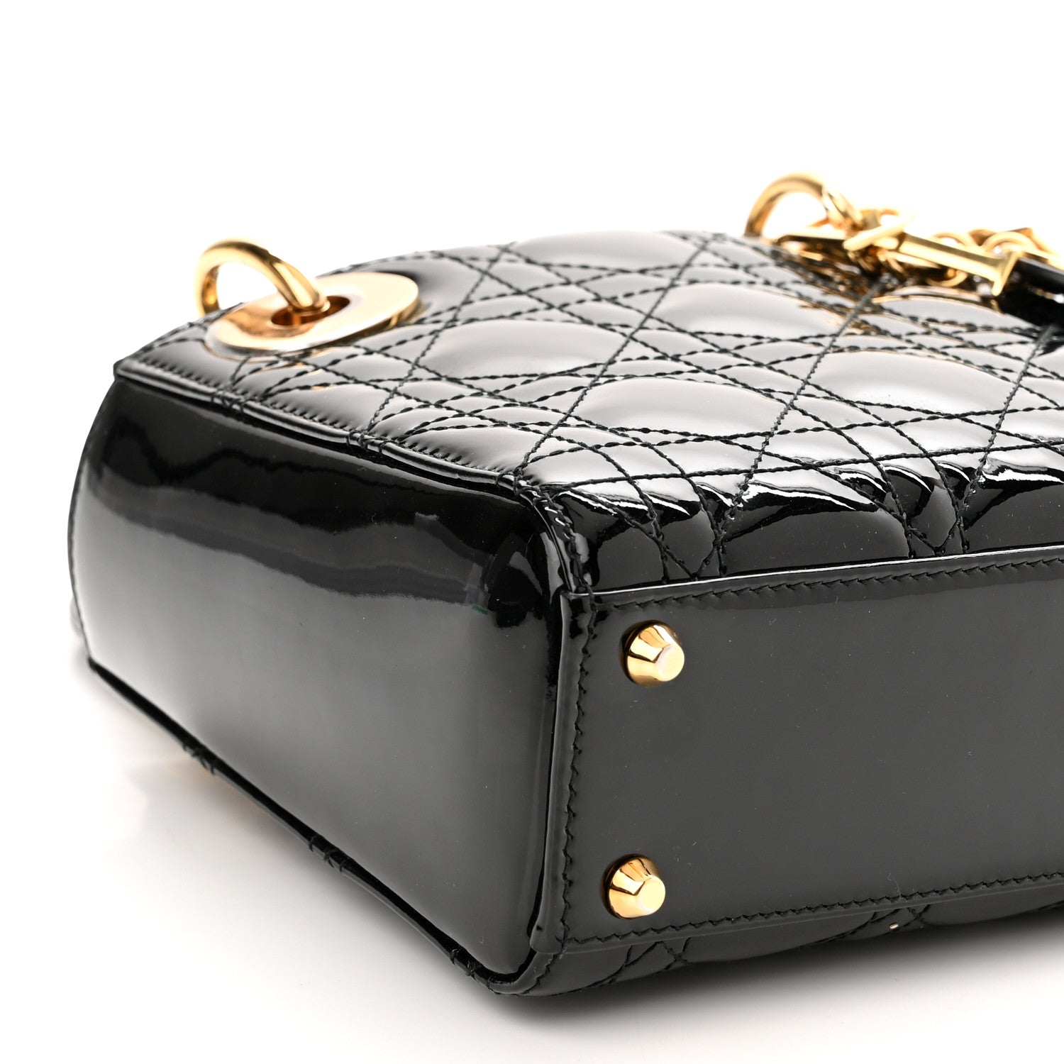 Christian Dior Patent Cannage Mini Lady Dior Black 7 of 9