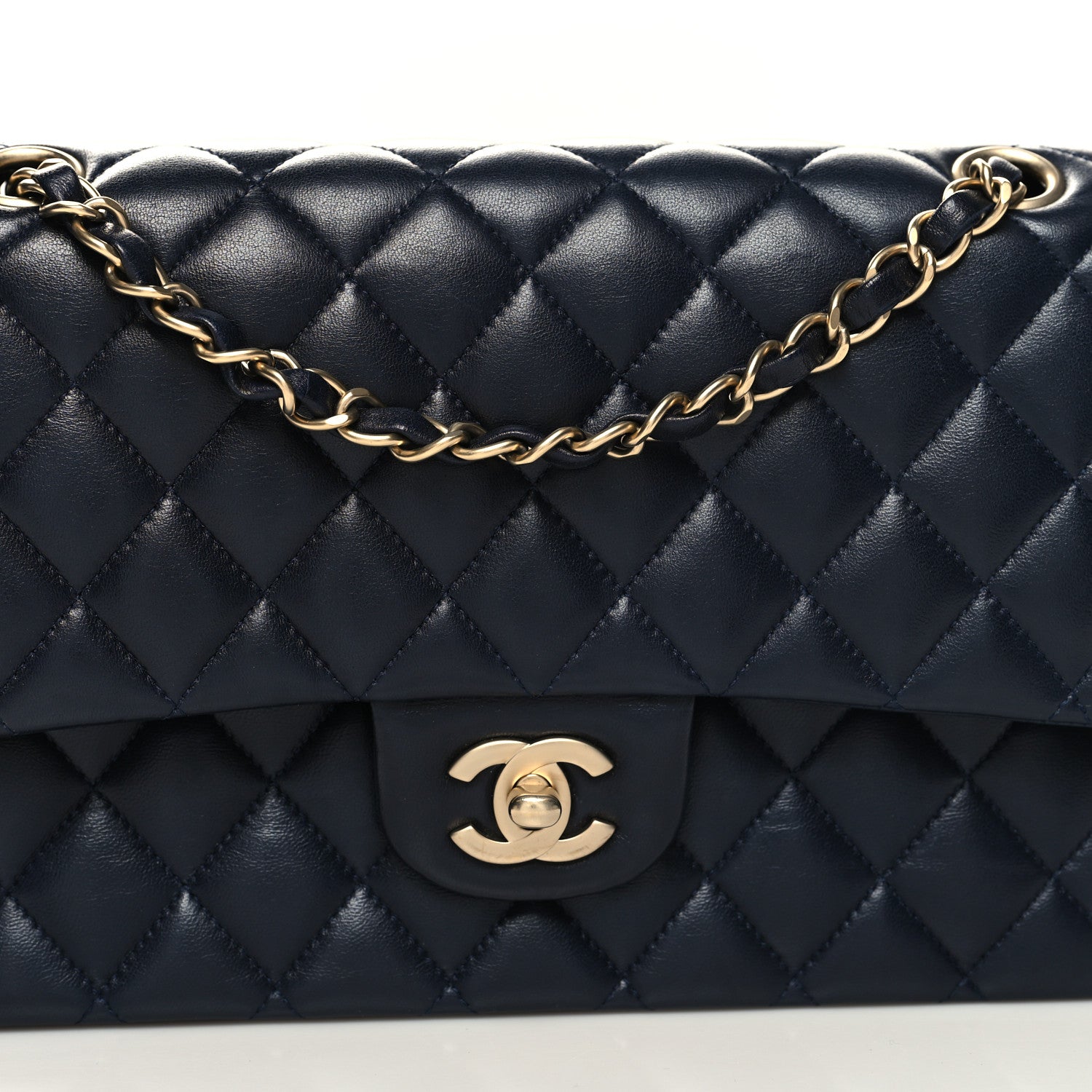 Chanel Lambskin Quilted Medium Double Flap Navy 8 of 12