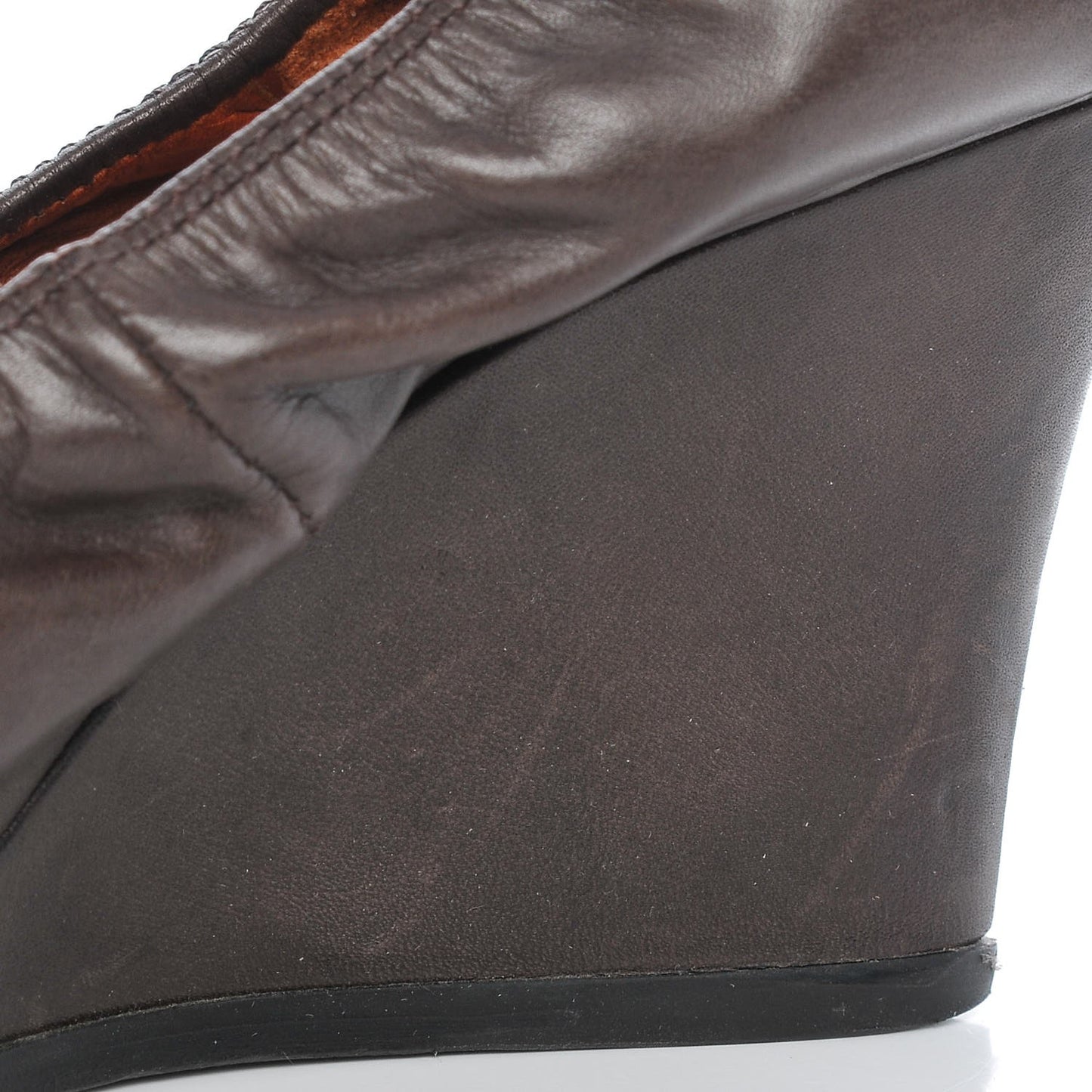 Veau Ballerina Wedges 39 Marron Fonce