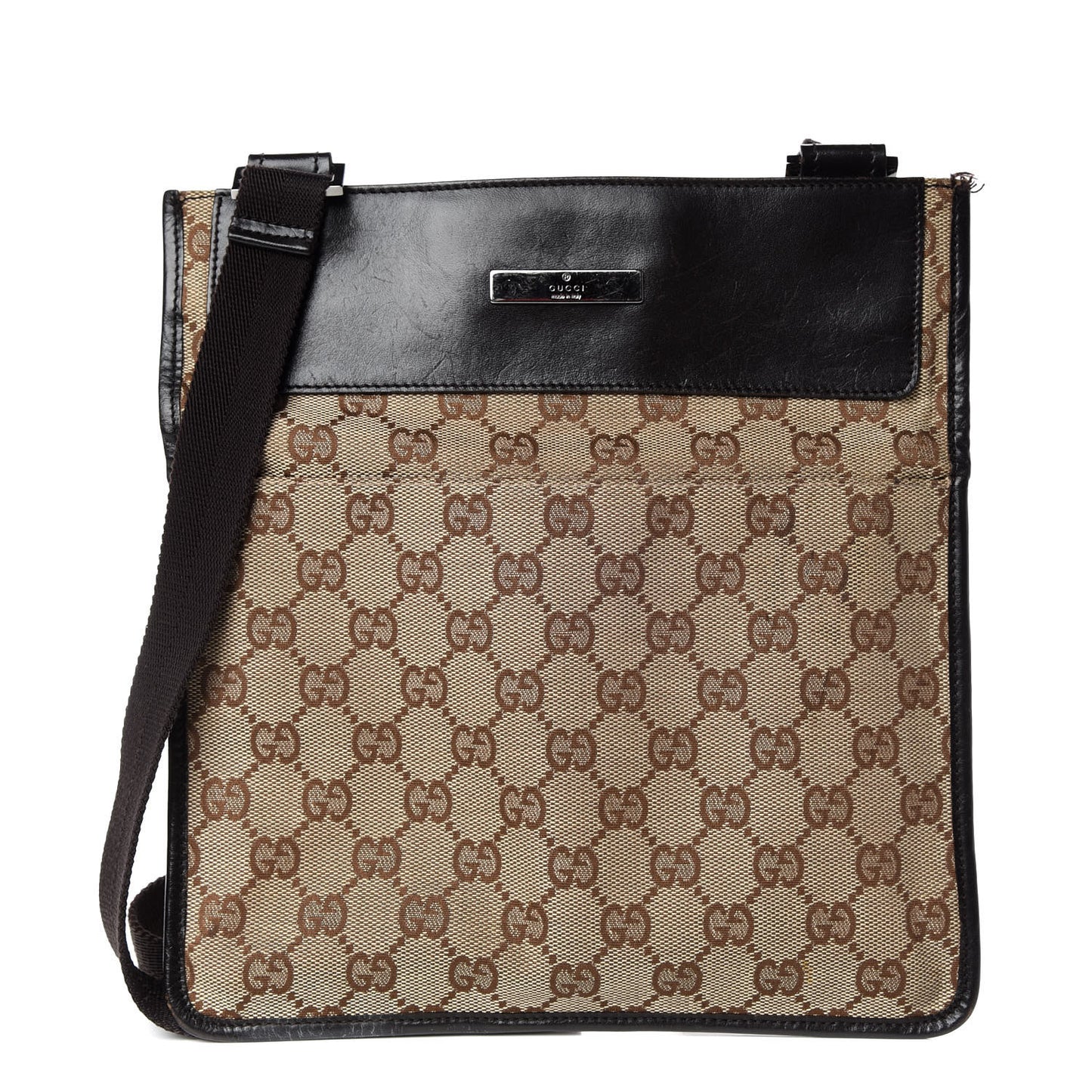 GG Monogram Messenger Crossbody Bag Brown